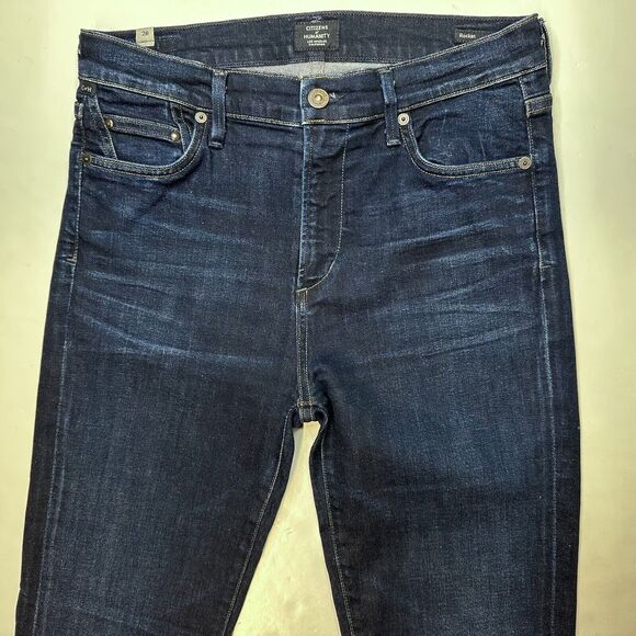 Citizens Of Humanity Rocket High Rise Skinny Ankle Jeans Sz 28 Blue Denim Fray - Picture 11 of 13